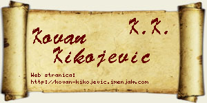 Kovan Kikojević vizit kartica
